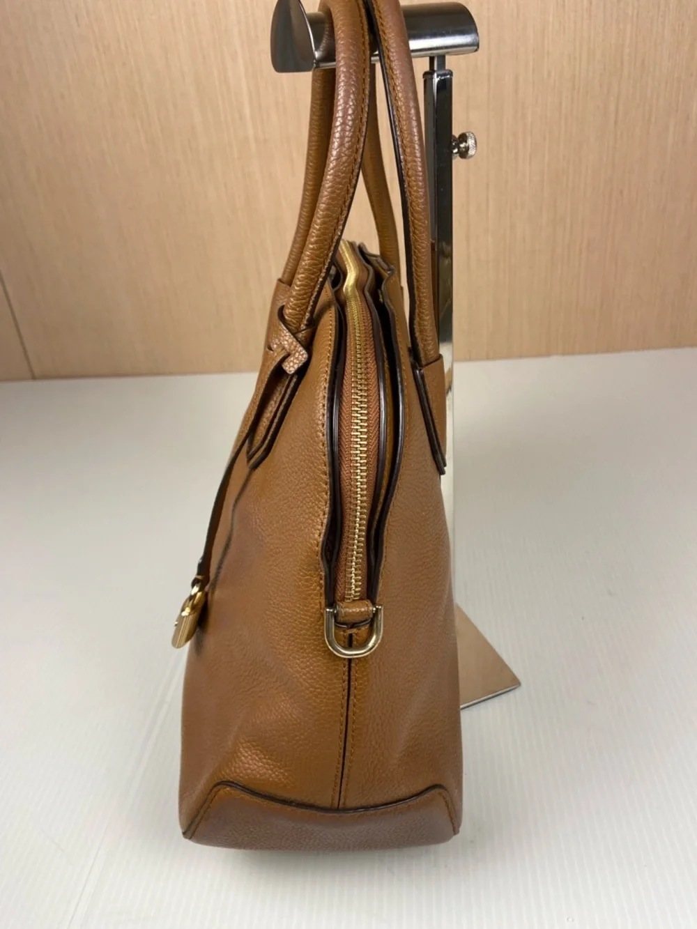 Michael Kors Mercer Medium Dome Satchel Luggage Pebbled Leather Crossbody Bag
